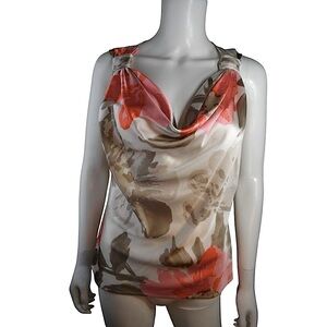 St. John Women's Silk Cowl Neck Floral Top- LT3063